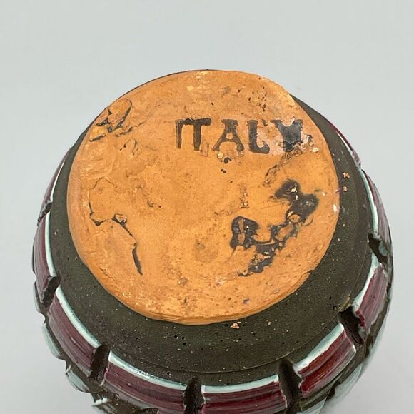 Vintage Italian Lava Glaze Pottery Sgraffito Flared Vase Bitossi MCM - Picture 8 of 10